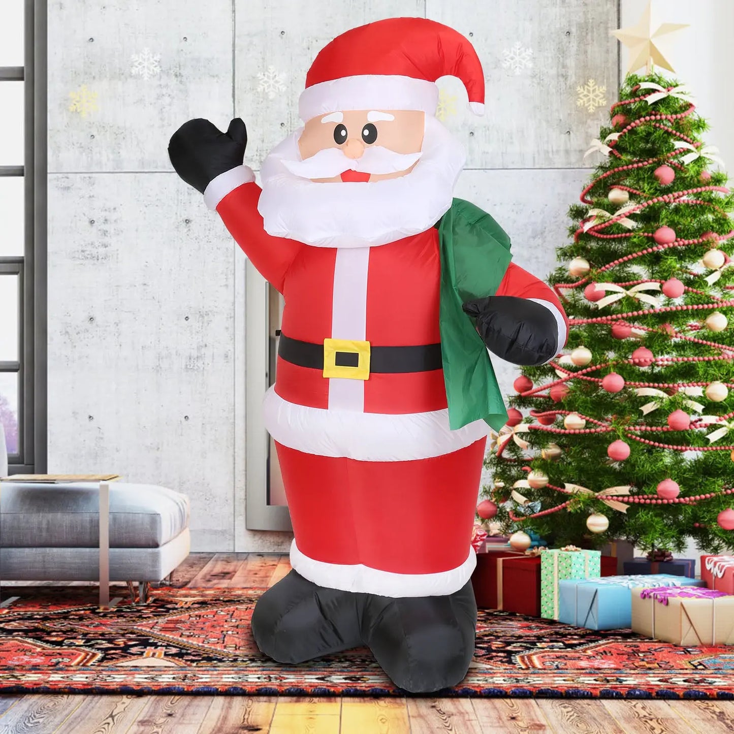 Giant 6.4ft Inflatable Santa Claus with LED Lights - Waterproof Outdoor Christmas Decoration - Decoration - Quality Life