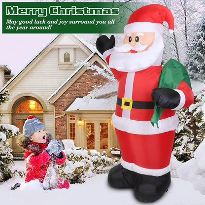 Giant 6.4ft Inflatable Santa Claus with LED Lights - Waterproof Outdoor Christmas Decoration - Decoration - Quality Life