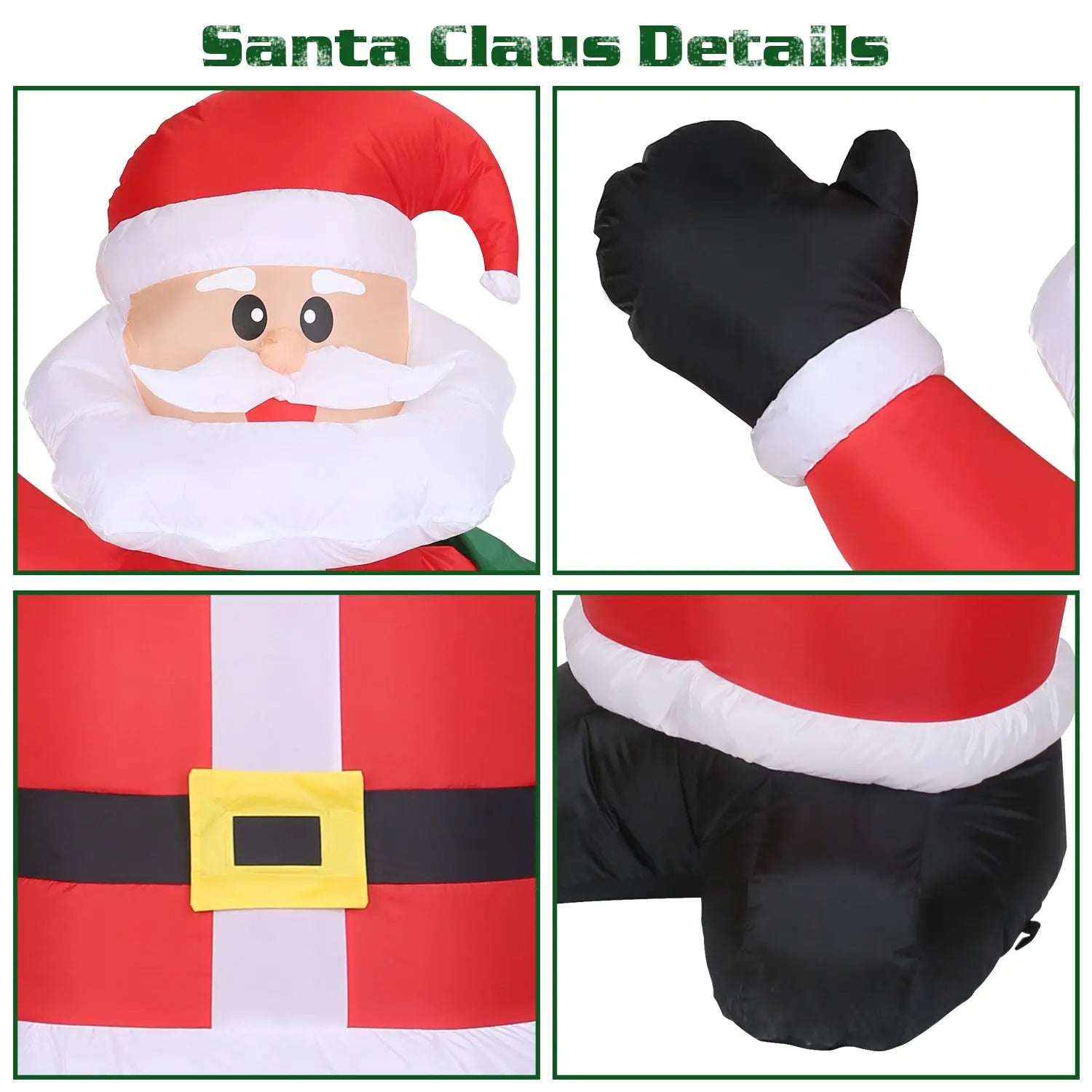 Giant 6.4ft Inflatable Santa Claus with LED Lights - Waterproof Outdoor Christmas Decoration - Decoration - Quality Life