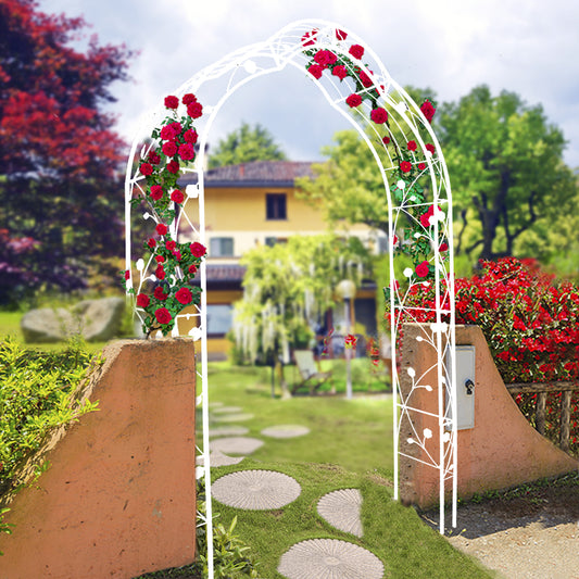 Metal Garden Arch Assemble Freely with 8 Styles Garden Arbor Trellis Climbing Plants Support Rose Arch Outdoor Arch Wedding Arch Party Events Archway Cream White - Decoration - Quality Life