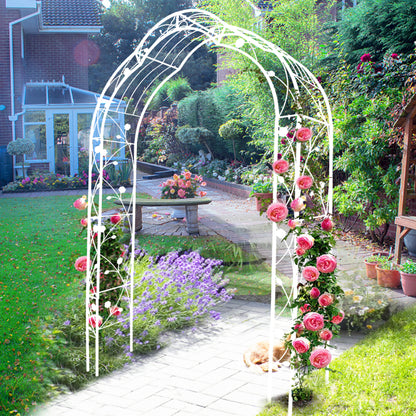 Metal Garden Arch Assemble Freely with 8 Styles Garden Arbor Trellis Climbing Plants Support Rose Arch Outdoor Arch Wedding Arch Party Events Archway Cream White - Decoration - Quality Life