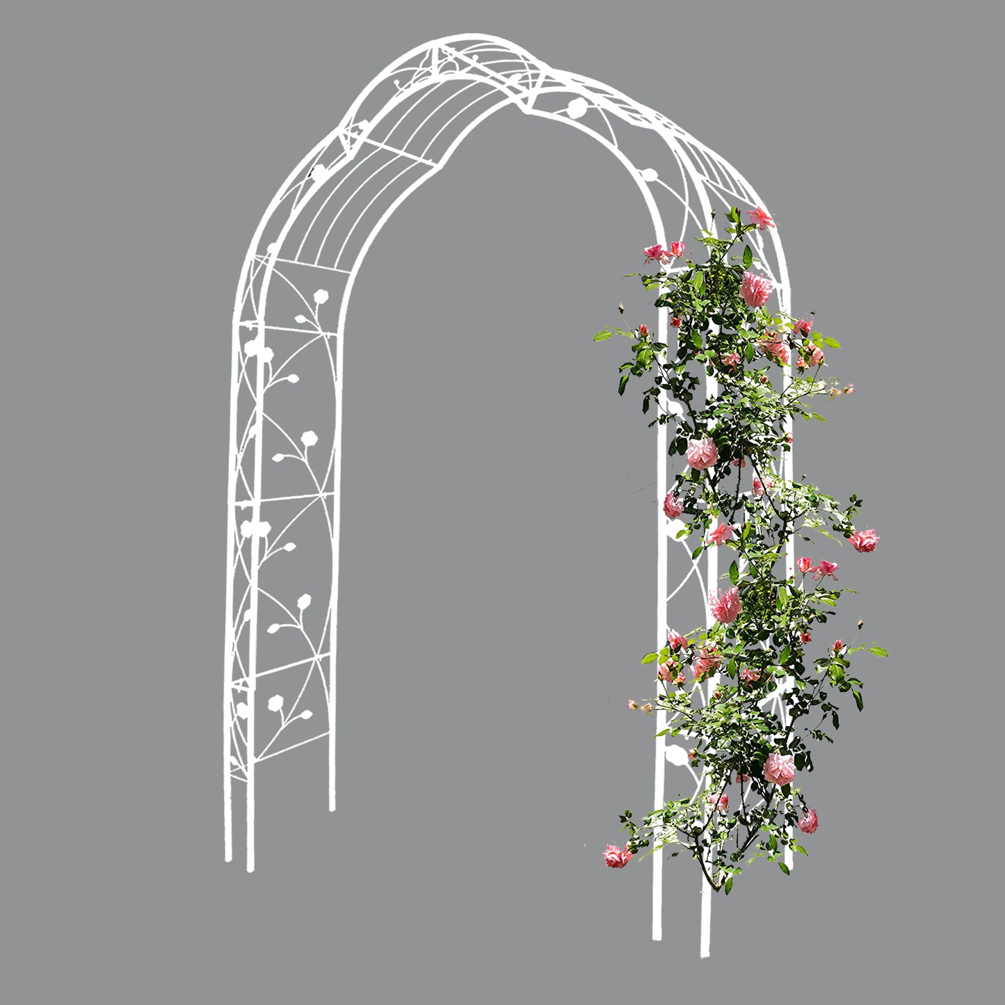 Metal Garden Arch Assemble Freely with 8 Styles Garden Arbor Trellis Climbing Plants Support Rose Arch Outdoor Arch Wedding Arch Party Events Archway Cream White - Decoration - Quality Life