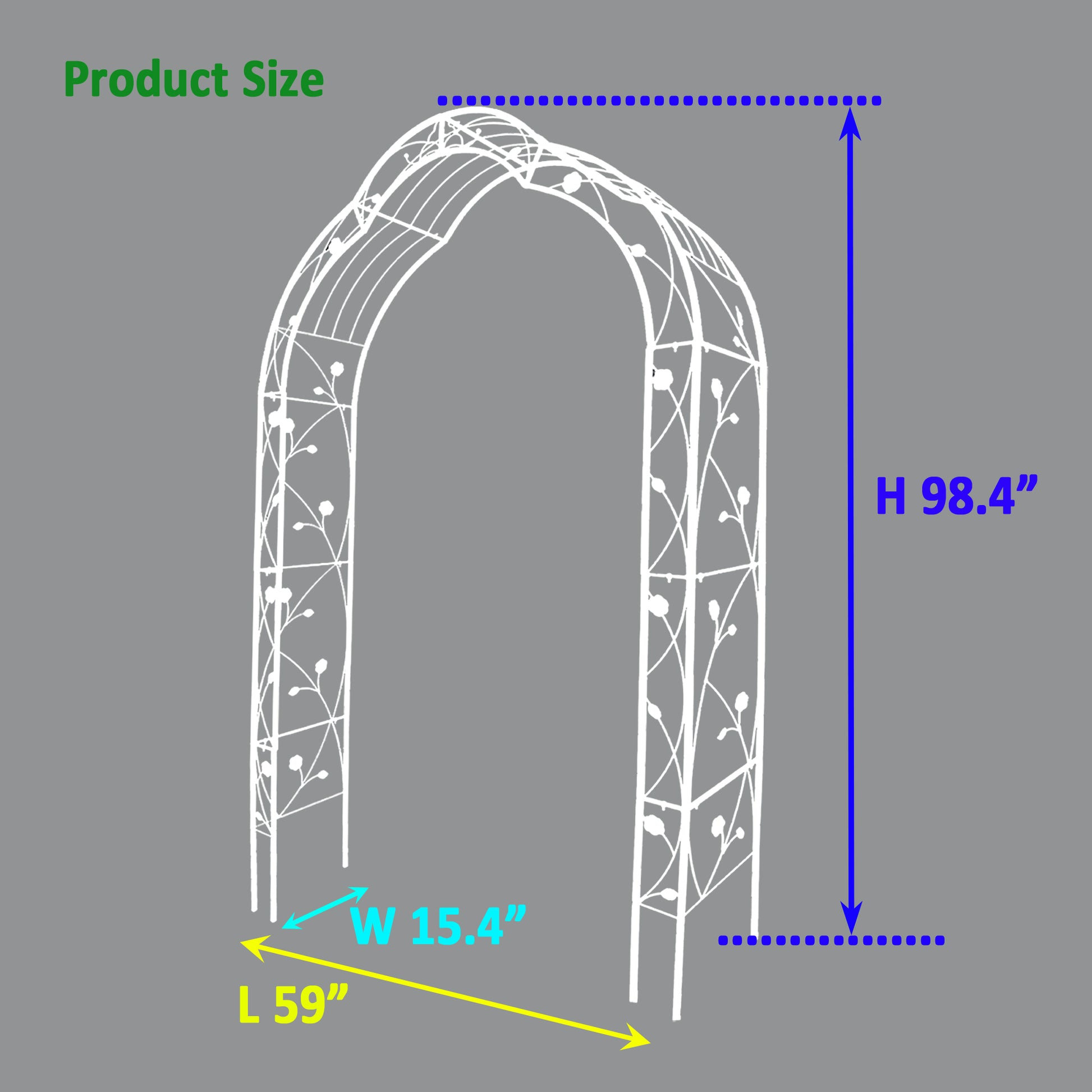 Metal Garden Arch Assemble Freely with 8 Styles Garden Arbor Trellis Climbing Plants Support Rose Arch Outdoor Arch Wedding Arch Party Events Archway Cream White - Decoration - Quality Life