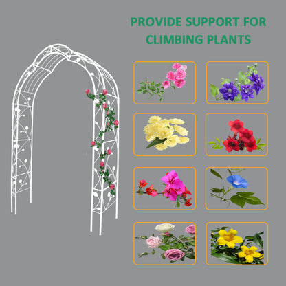 Metal Garden Arch Assemble Freely with 8 Styles Garden Arbor Trellis Climbing Plants Support Rose Arch Outdoor Arch Wedding Arch Party Events Archway Cream White - Decoration - Quality Life