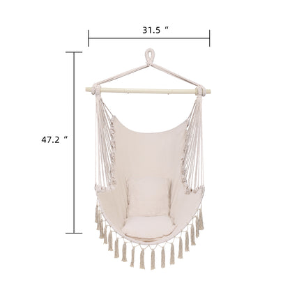 Pillow Tassel Hanging Chair Beige - Decoration - Quality Life