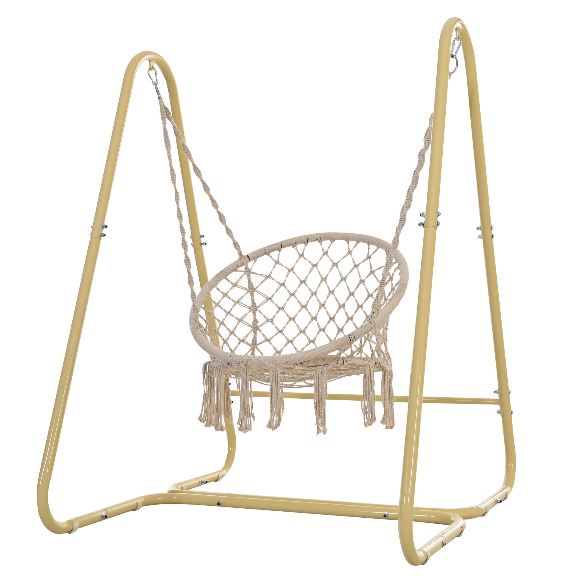 Swing Chair Handmade Macrame Swing Hammock Chair with Stand - Decoration - Quality Life