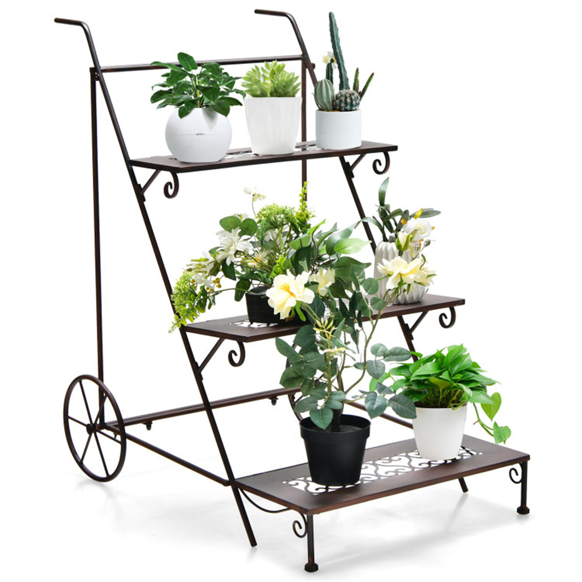 Three layer plant support with wheels - Decoration - Quality Life